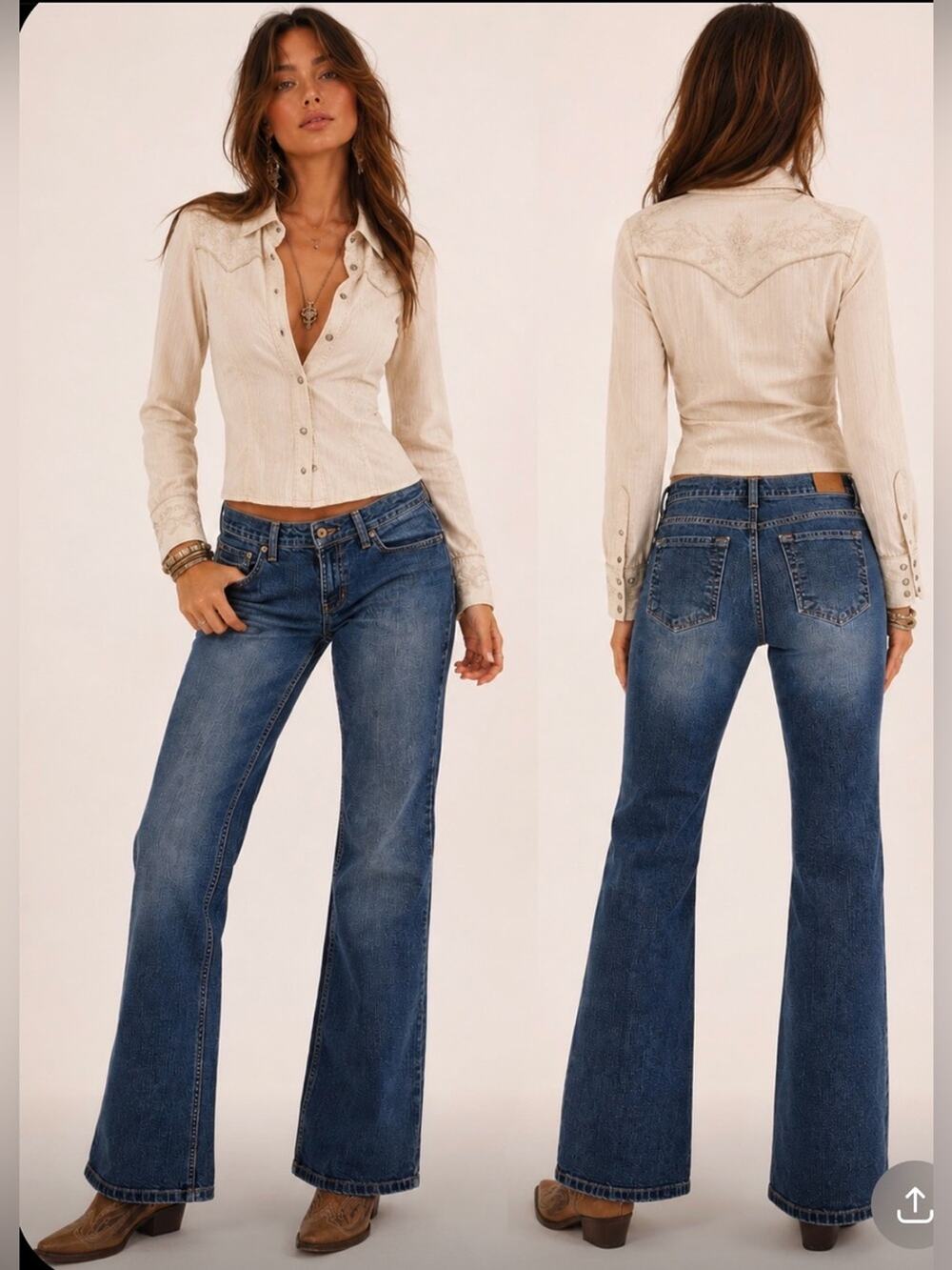 Old Navy Women's Bootcut Western Y2K Throwback VTG Blue Denim Jeans